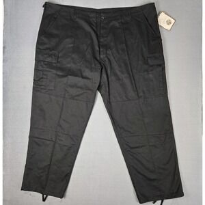 Rothco BDU Pants Mens 4XL Black Cargo Fatigue Relaxed Fit Military Tactical NWT